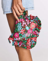Pochette Carline imprimé Liberty rose et bordeaux