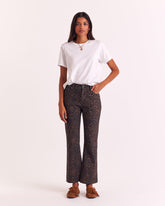 Jean Jules léopard fauve chocolat (le bootcut)