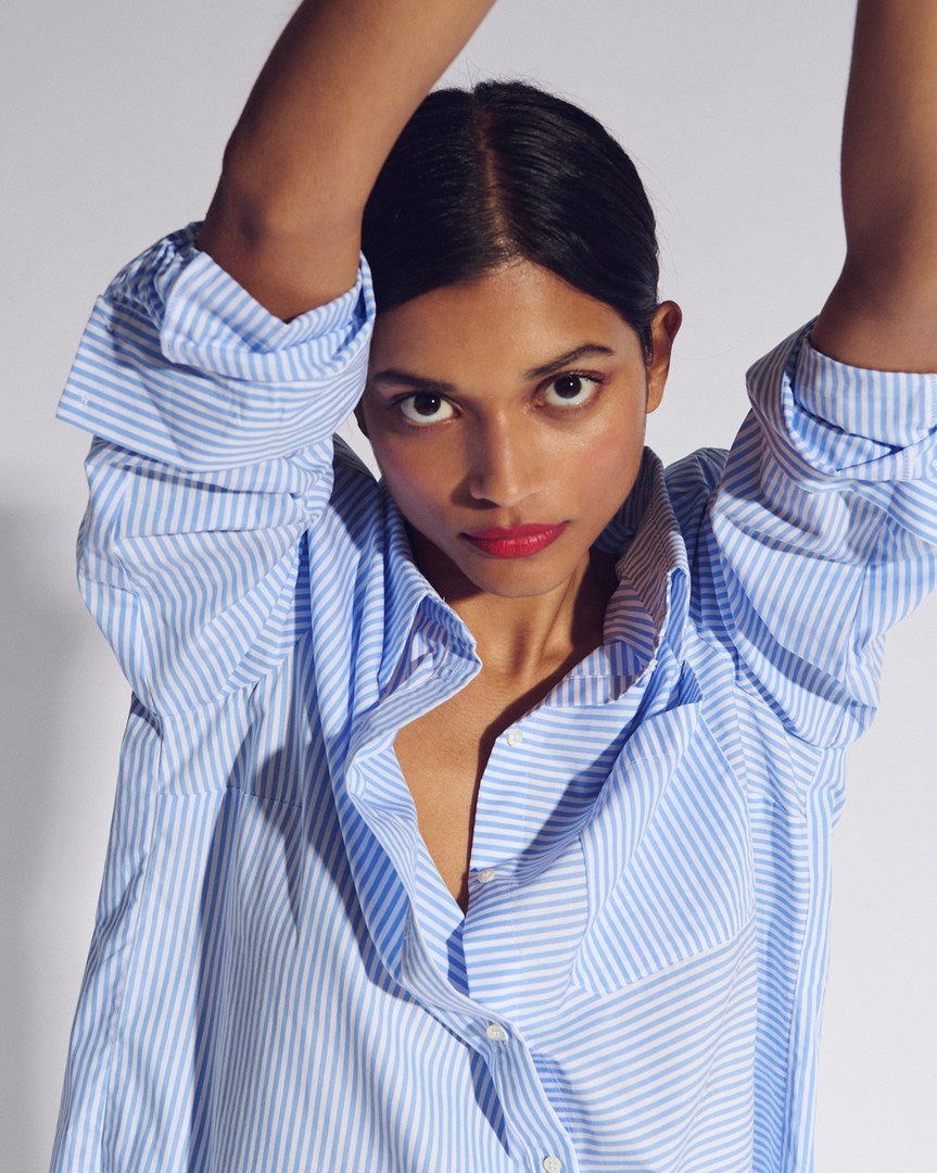 Chemise Ulysse rayures bleu et blanc