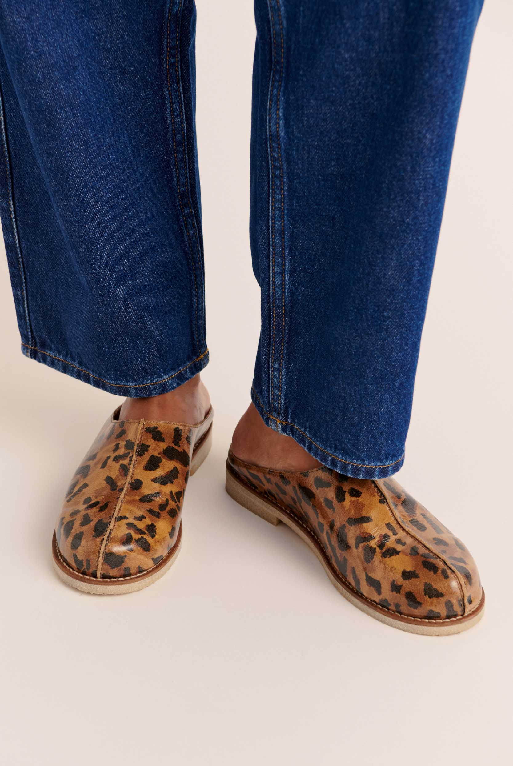 Sabot Gwendoline guépard cappuccino