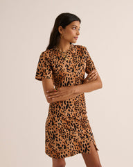 Robe Floréal guépard cappuccino