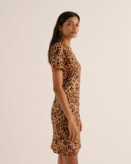 Robe Floréal guépard cappuccino