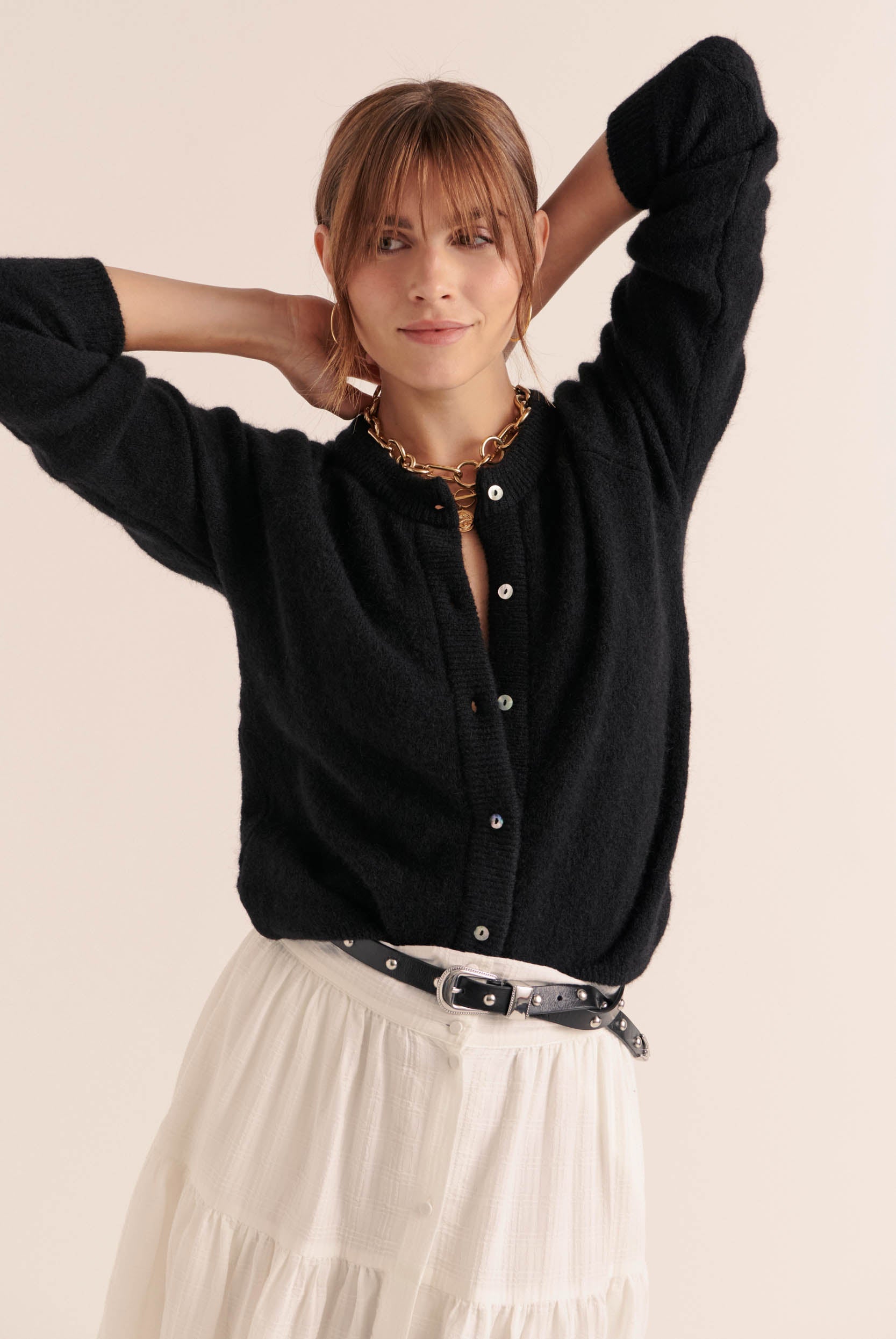 Ceinture Cameron clouté noir