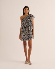 Robe Nouba imprimé flower party marine et écru