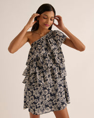 Robe Nouba imprimé flower party marine et écru
