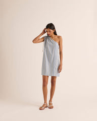 Robe Winie rayures bleu et jaune
