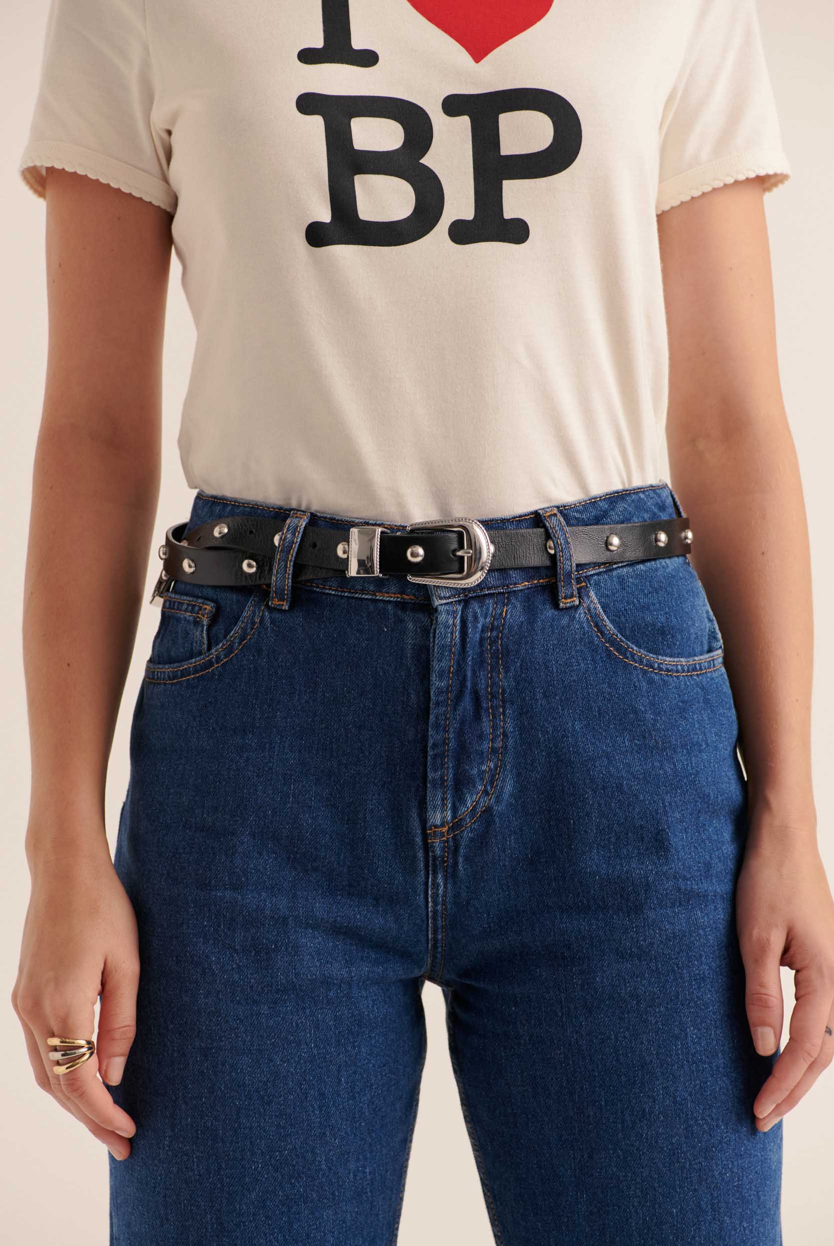 Ceinture Cameron clouté noir