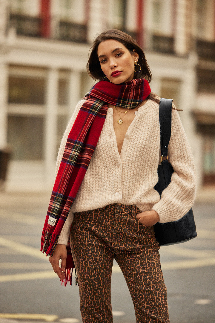 Écharpe Public tartan rouge