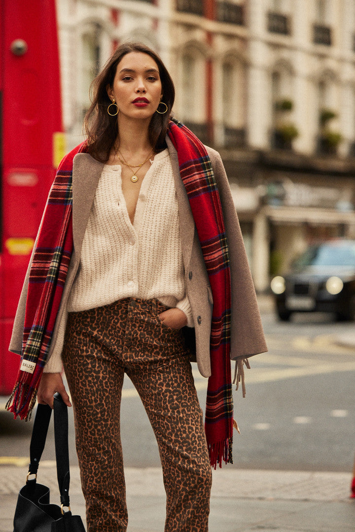 Écharpe Public tartan rouge