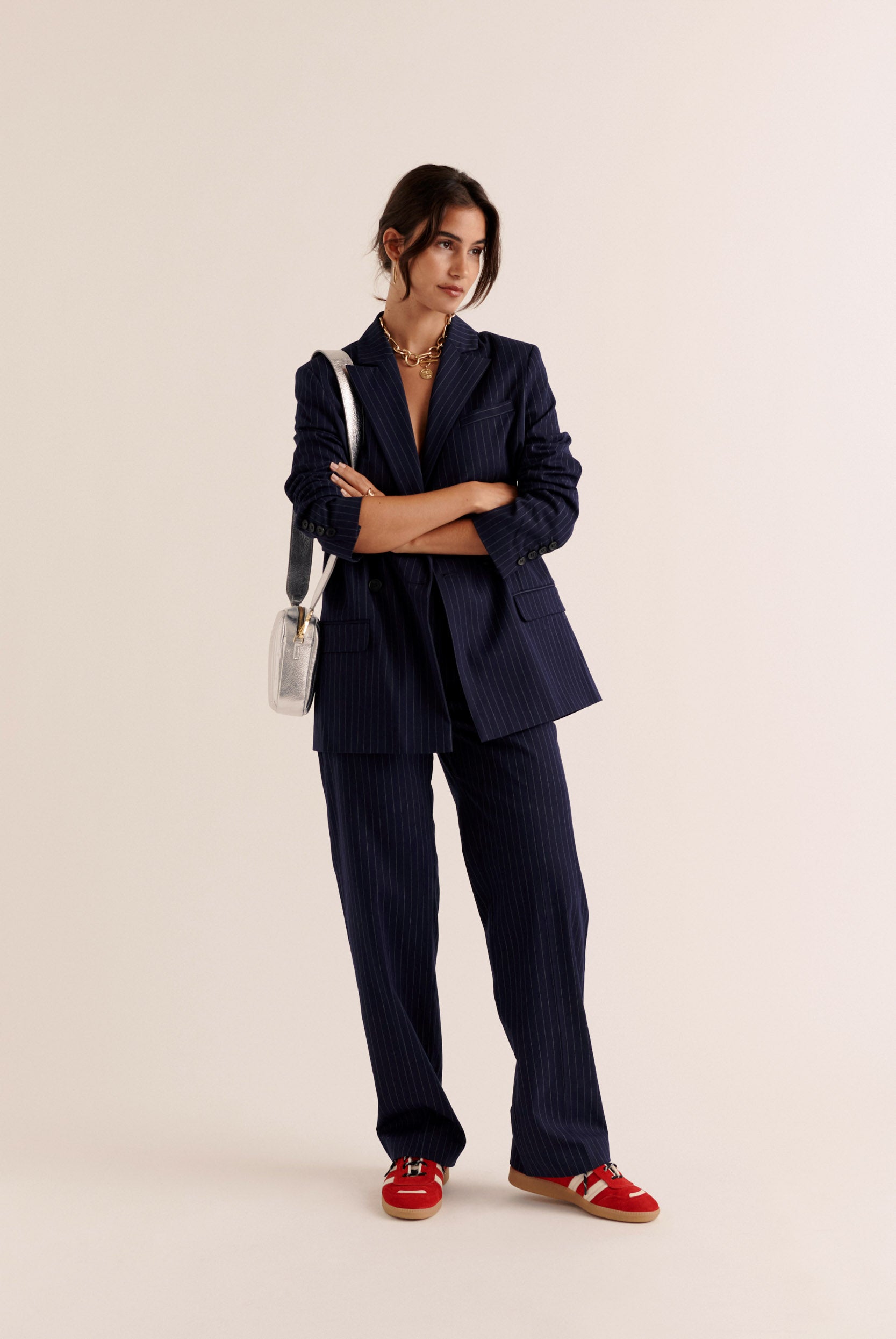 Pantalon Dan rayures marine