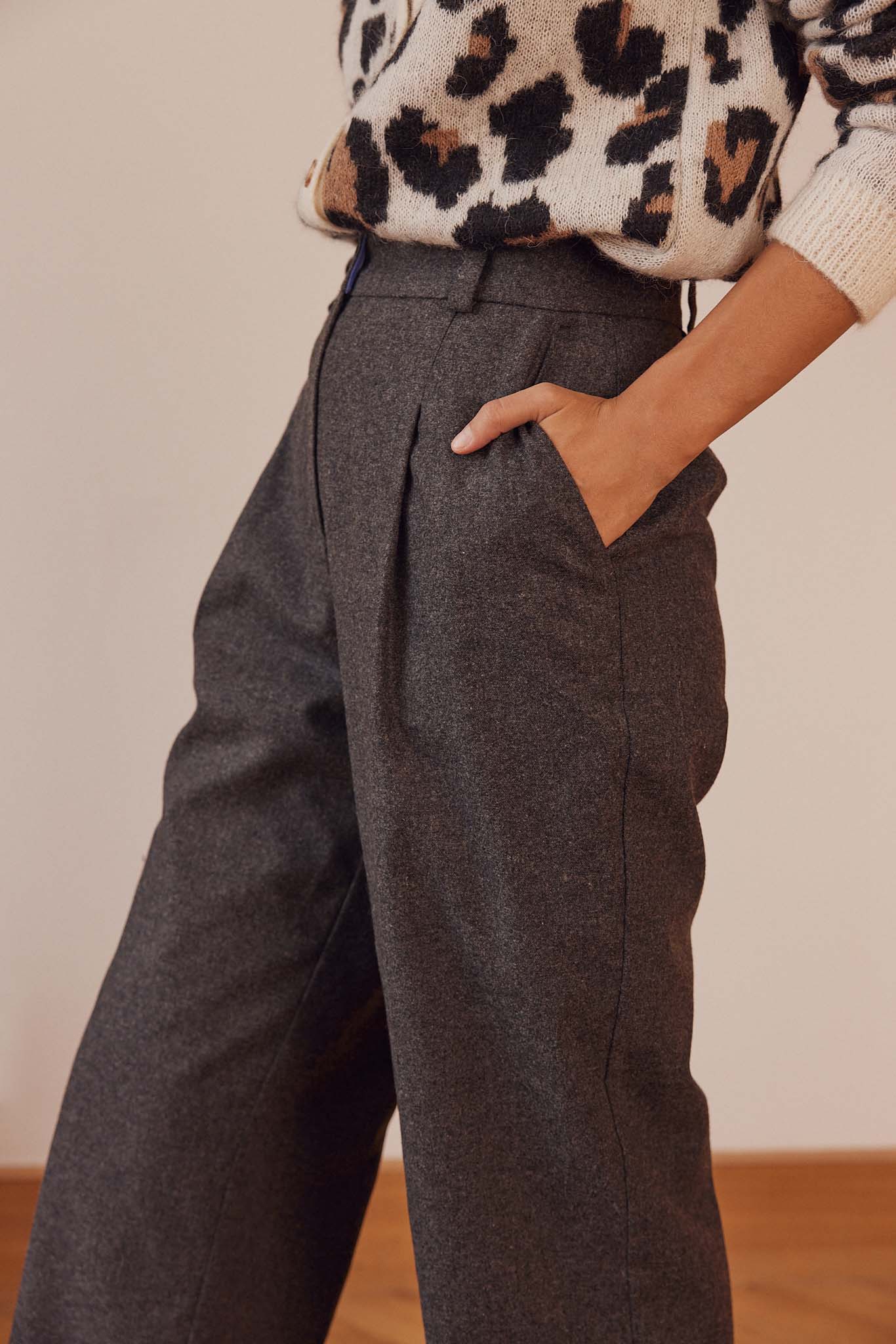Pantalon John gris chiné