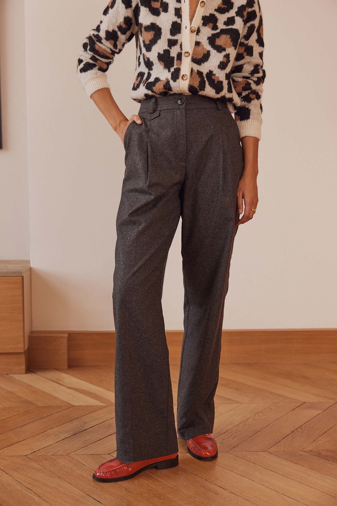 Pantalon John gris chiné