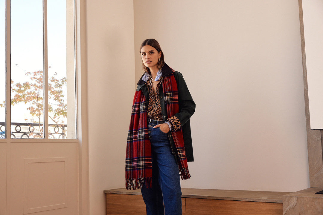 Écharpe Public tartan rouge