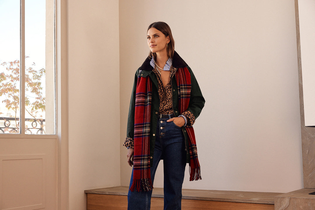 Écharpe Public tartan rouge