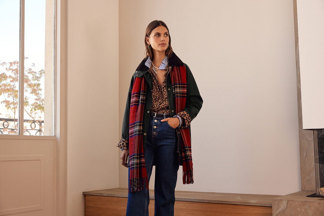 Écharpe Public tartan rouge