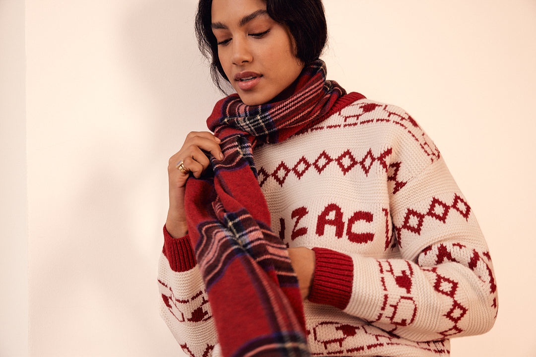 Écharpe Public tartan rouge