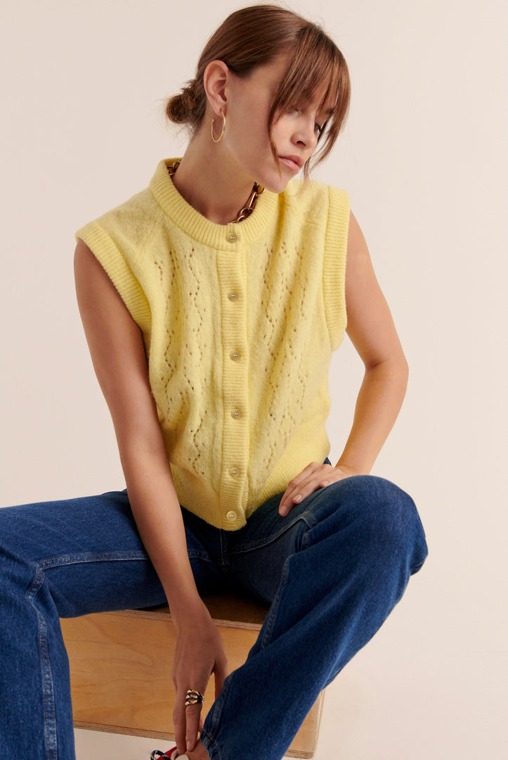Cardigan Brooke jaune