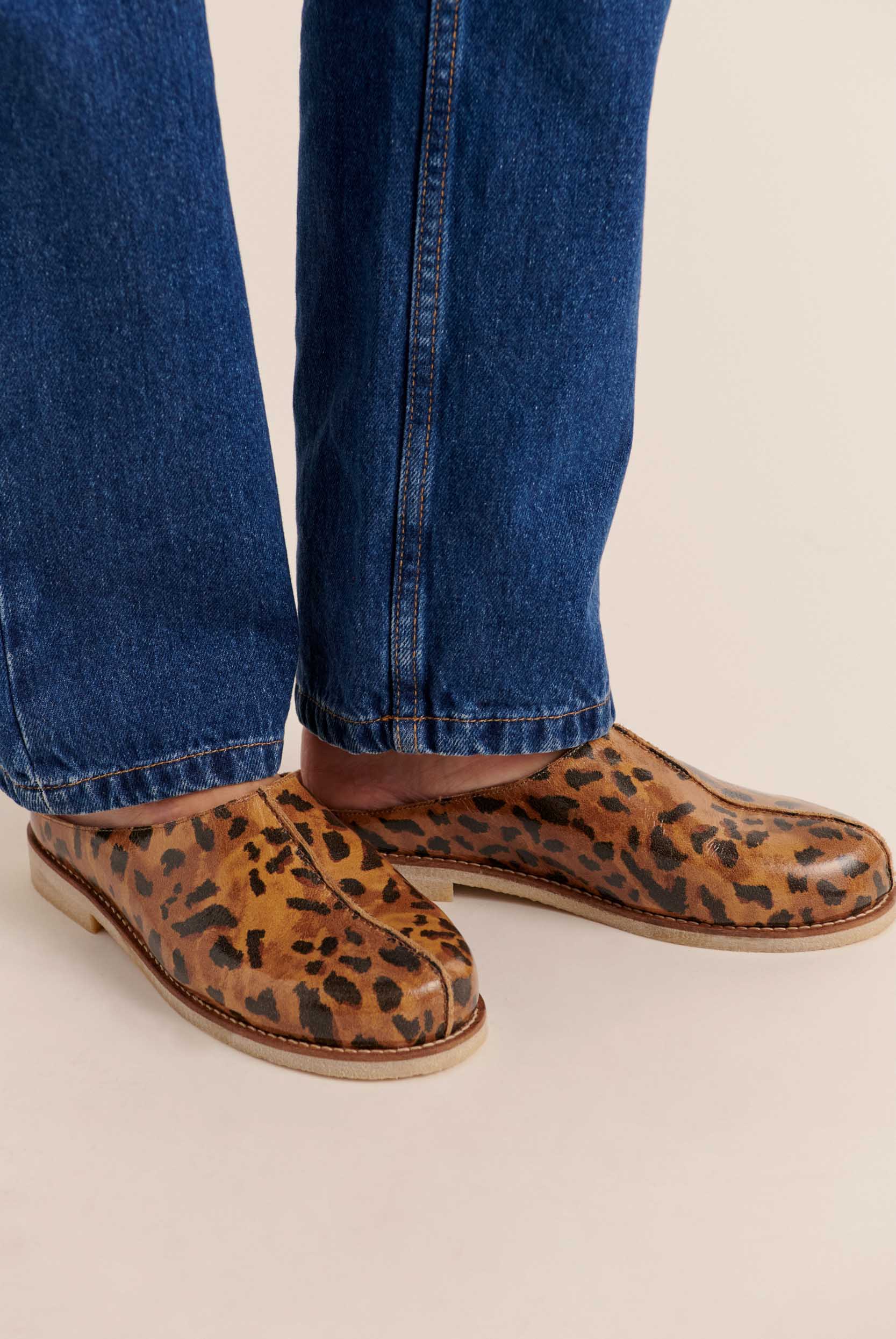 Sabot Gwendoline guépard cappuccino