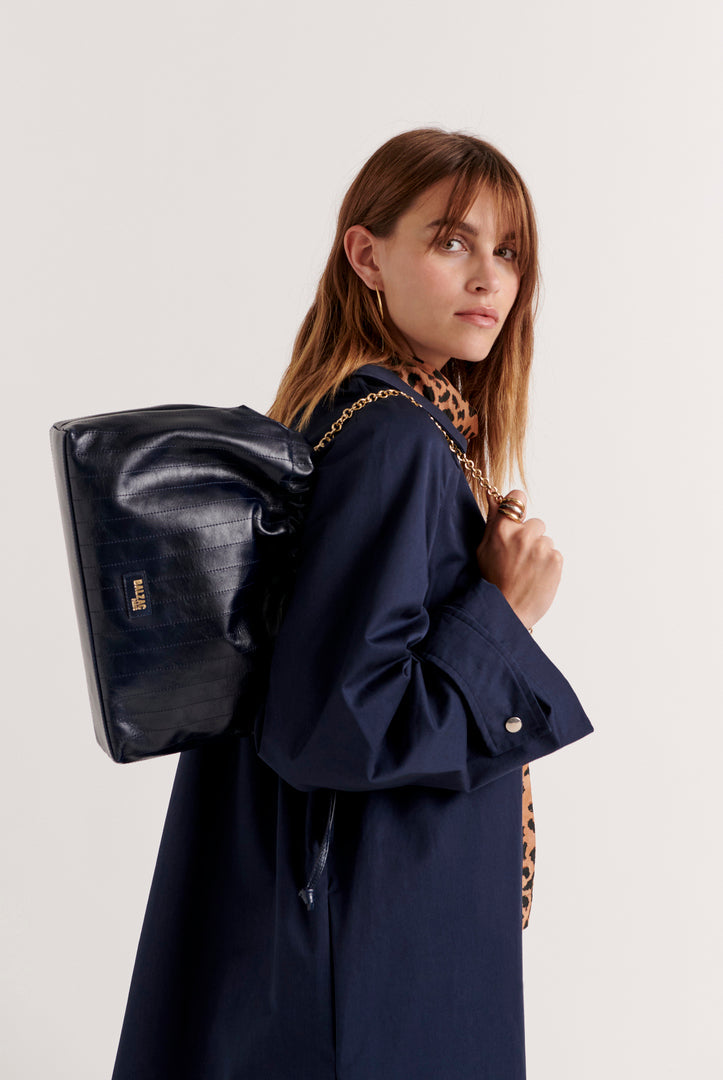 Sac Amaïa froissé bleu nuit