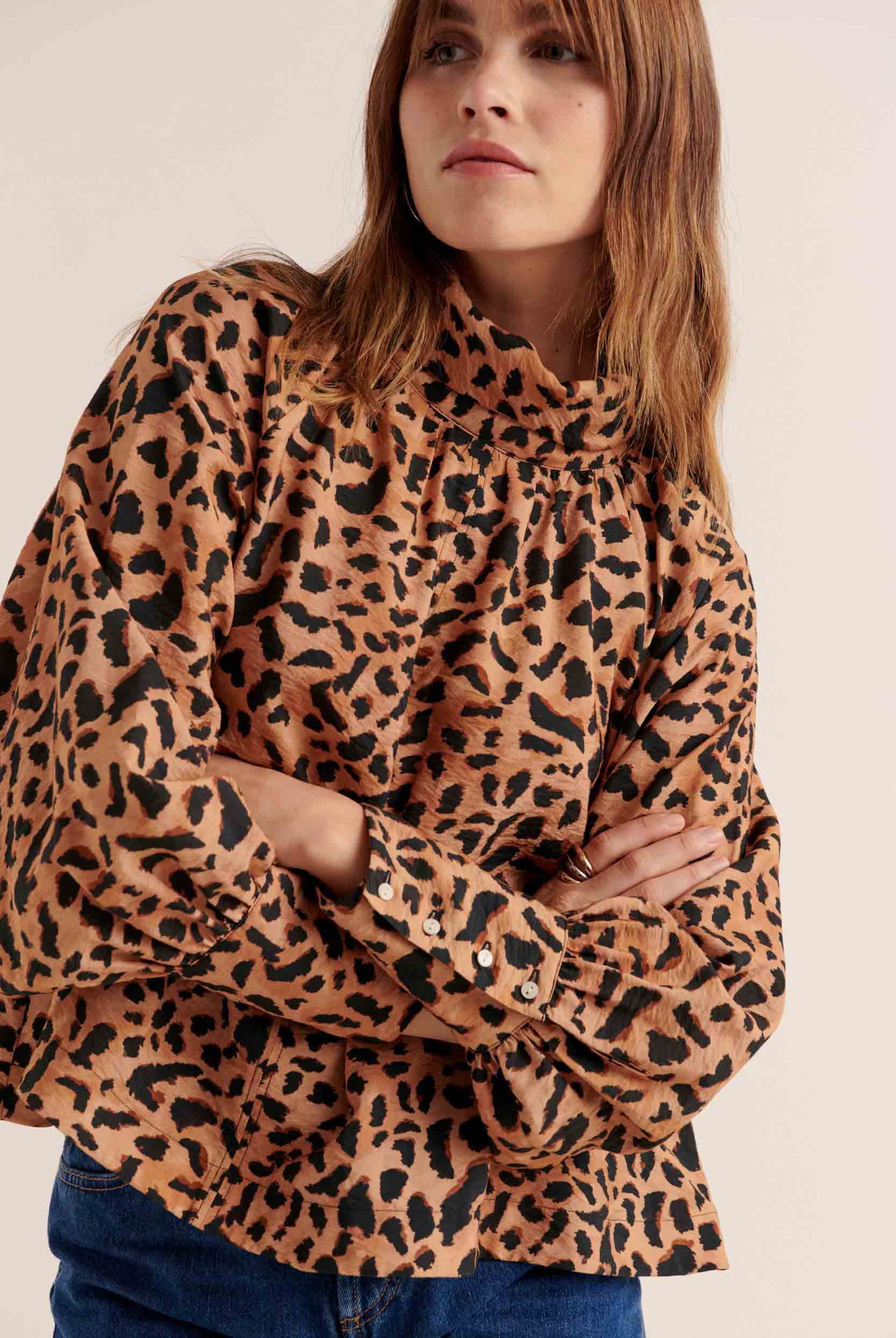 Blouse Mona guépard cappuccino