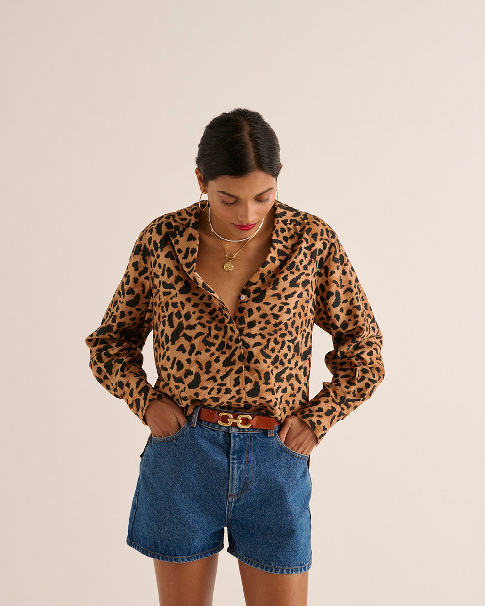 Short Triomphe bleu midi