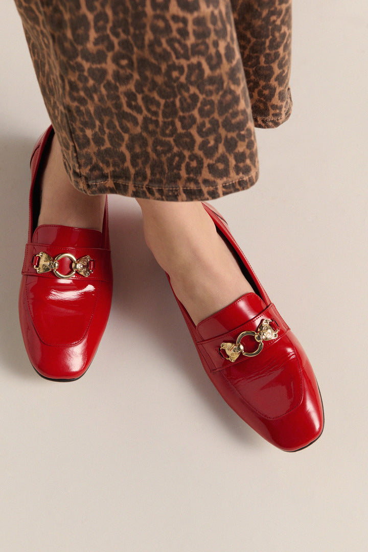 Mocassins Flavie vernis rouge
