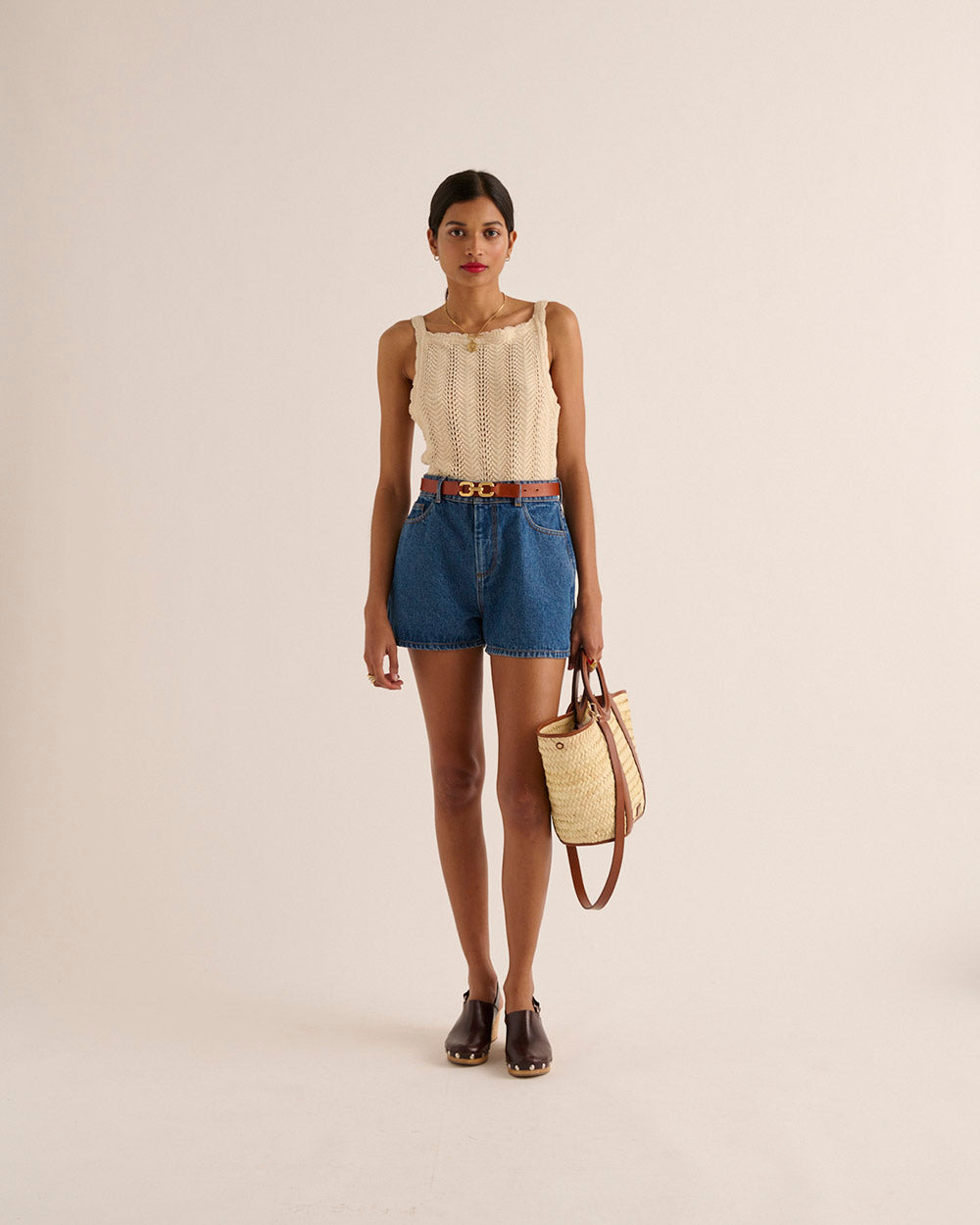 Short Triomphe bleu midi