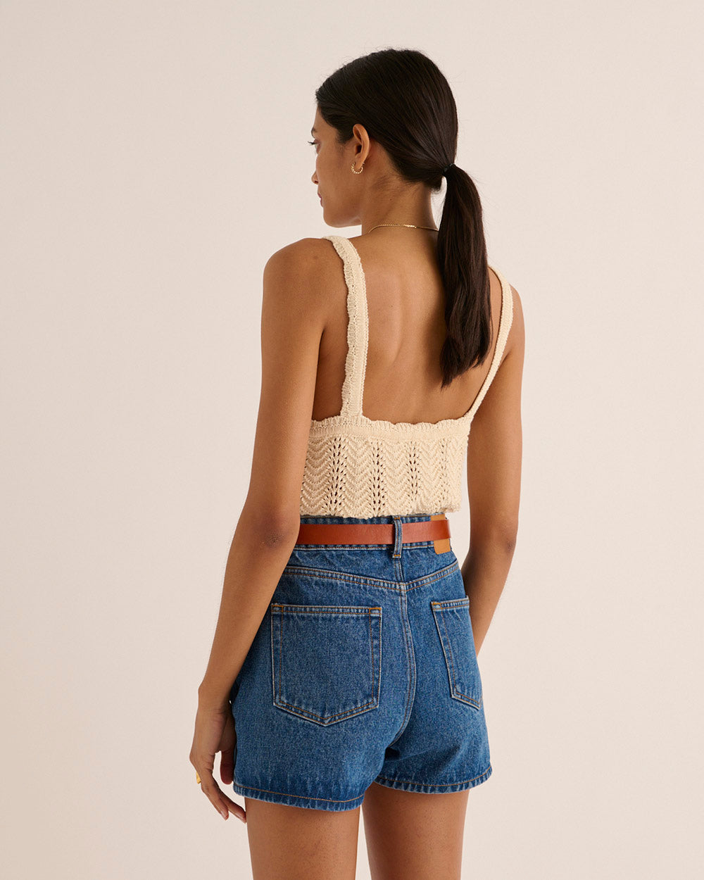 Short Triomphe bleu midi