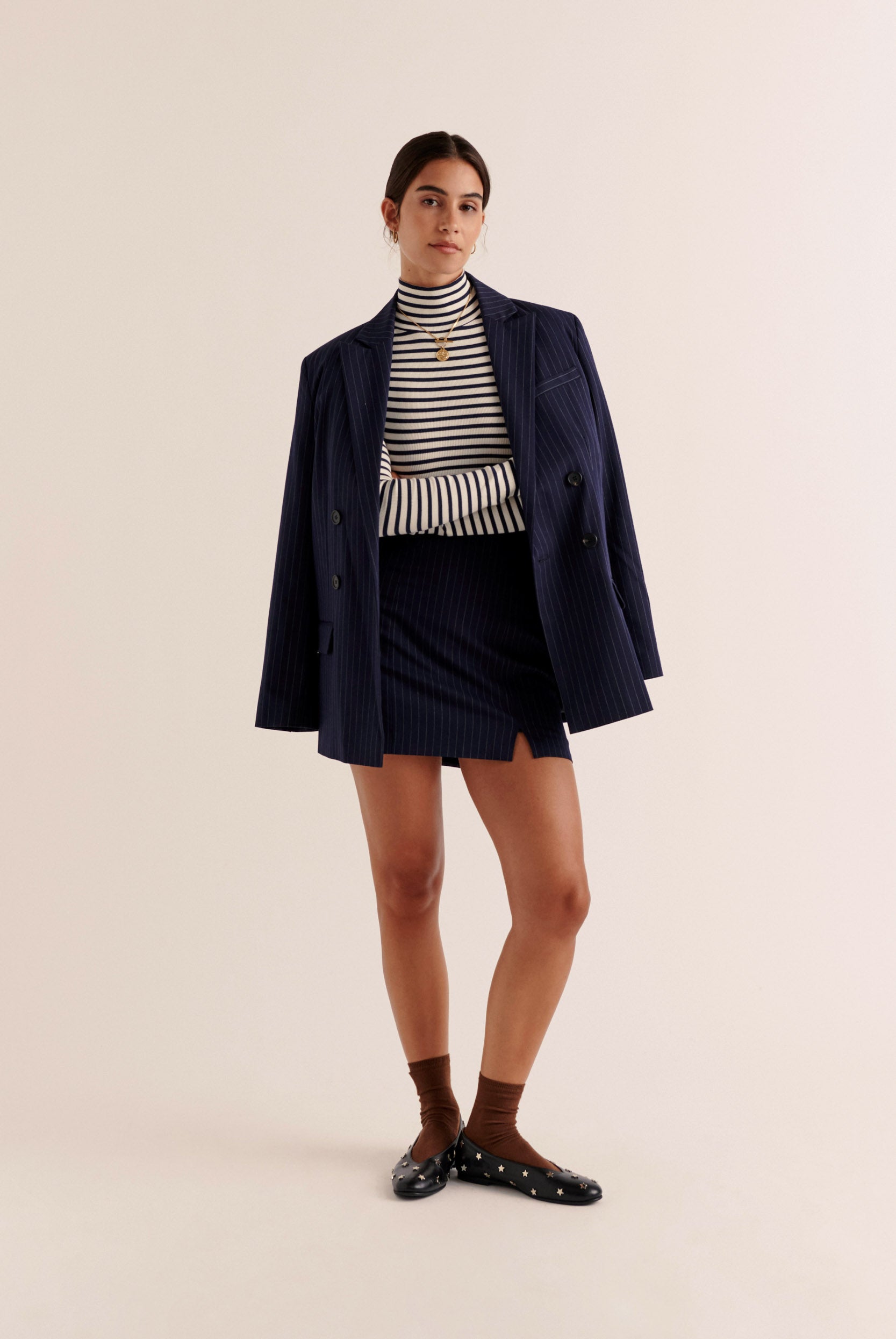 Mini jupe Monica rayures marine