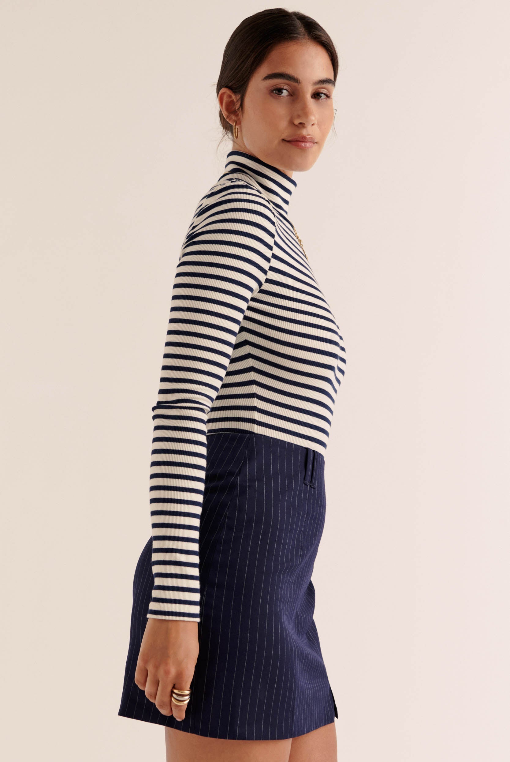 Mini jupe Monica rayures marine