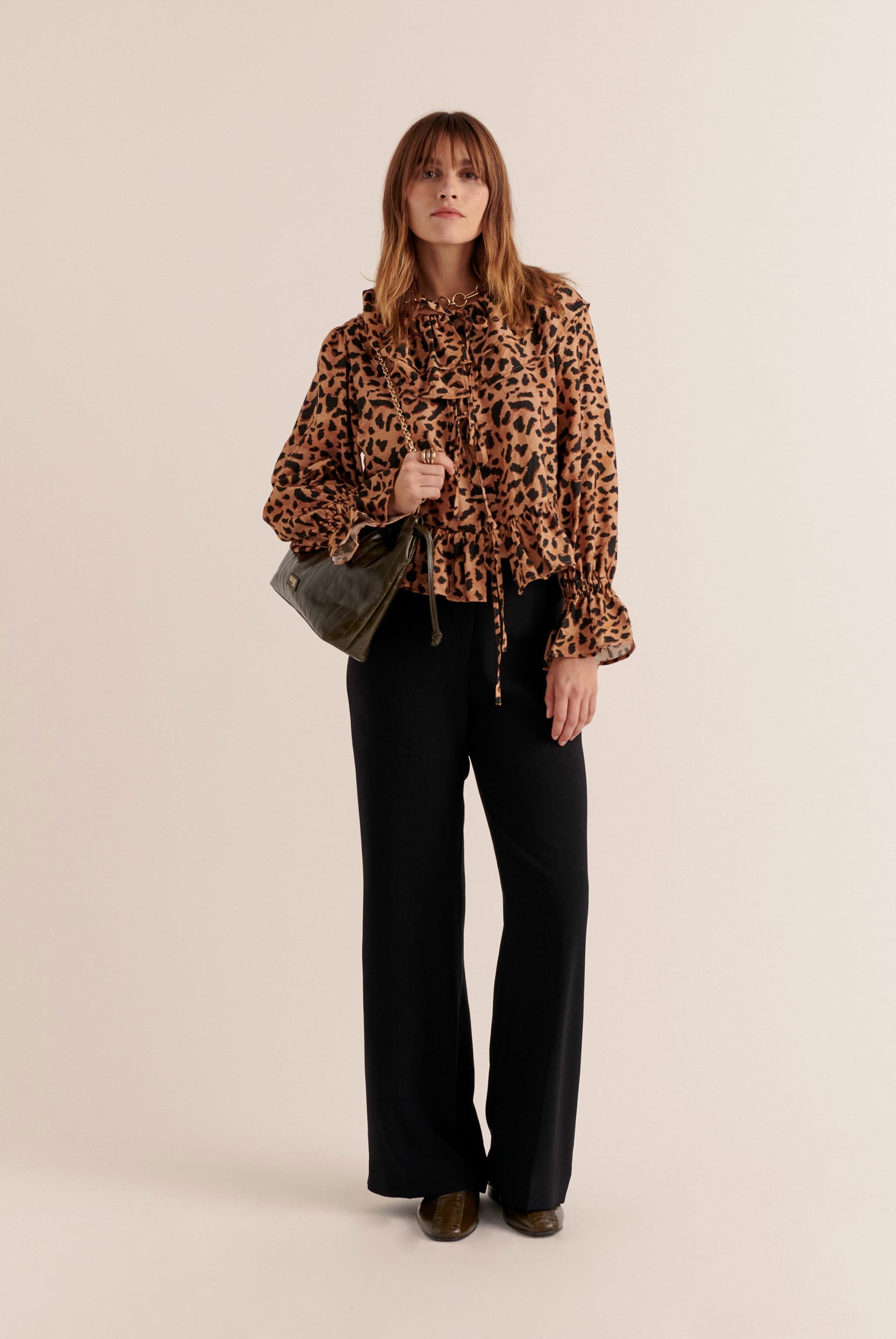 Chemise Belva imprimé guépard cappuccino