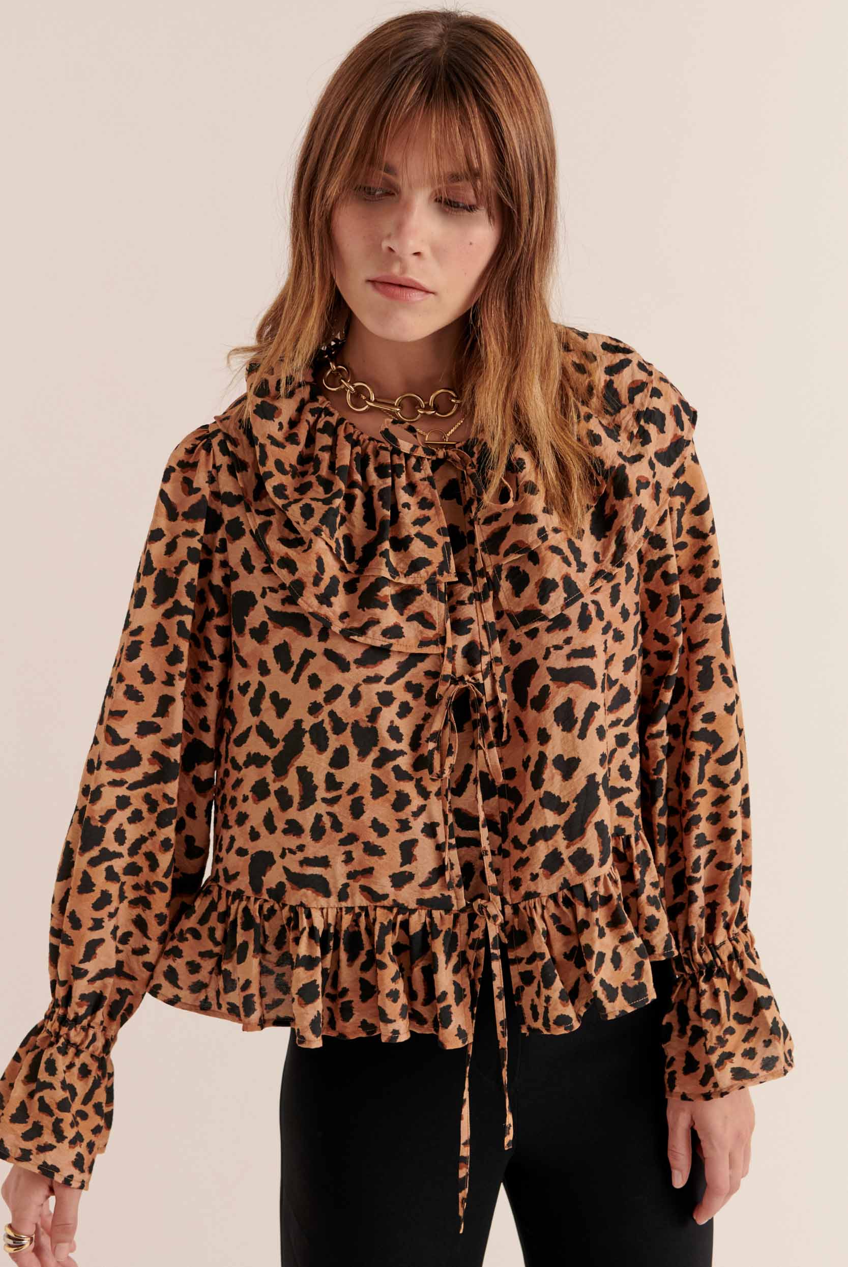 Chemise Belva imprimé guépard cappuccino
