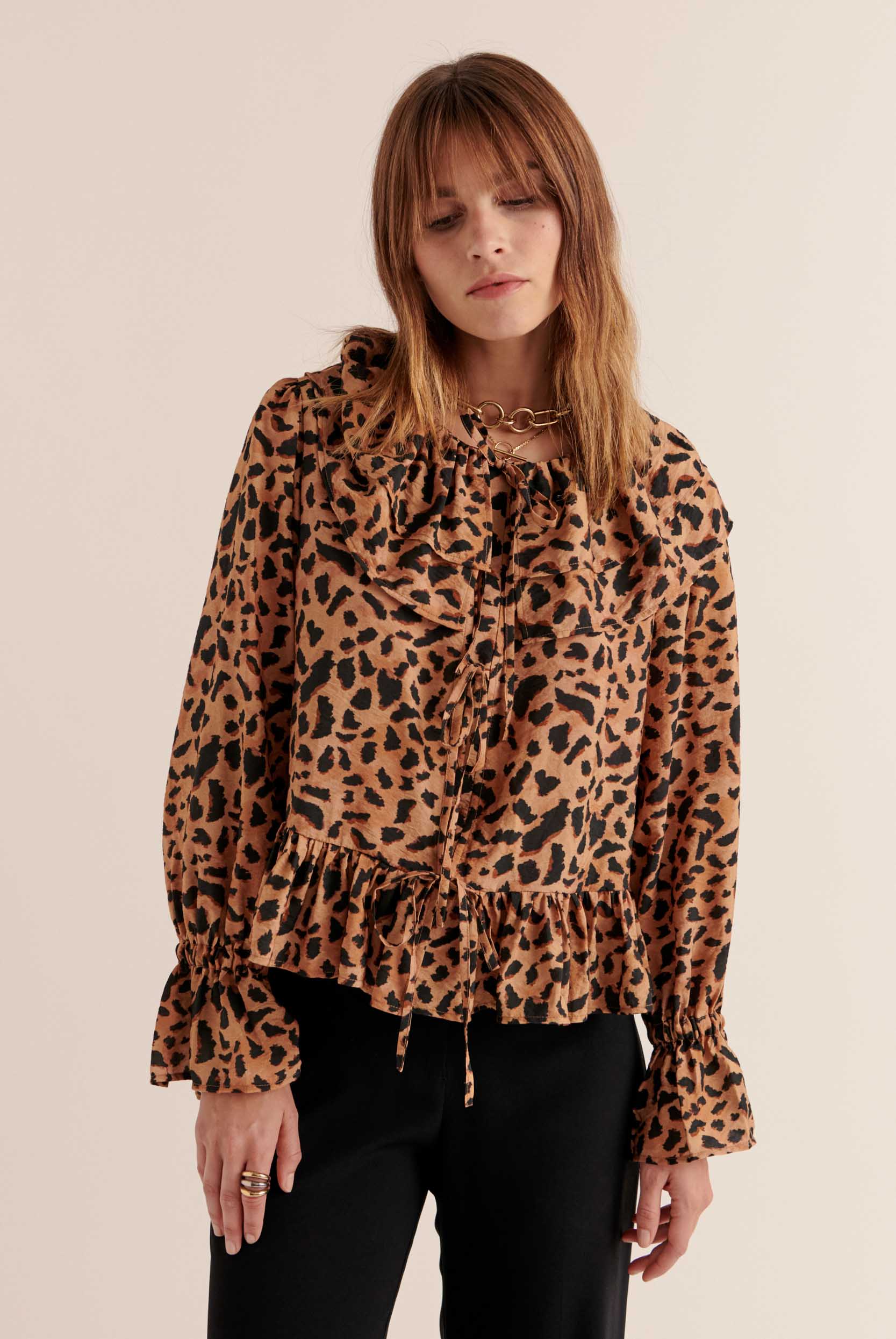 Chemise Belva imprimé guépard cappuccino