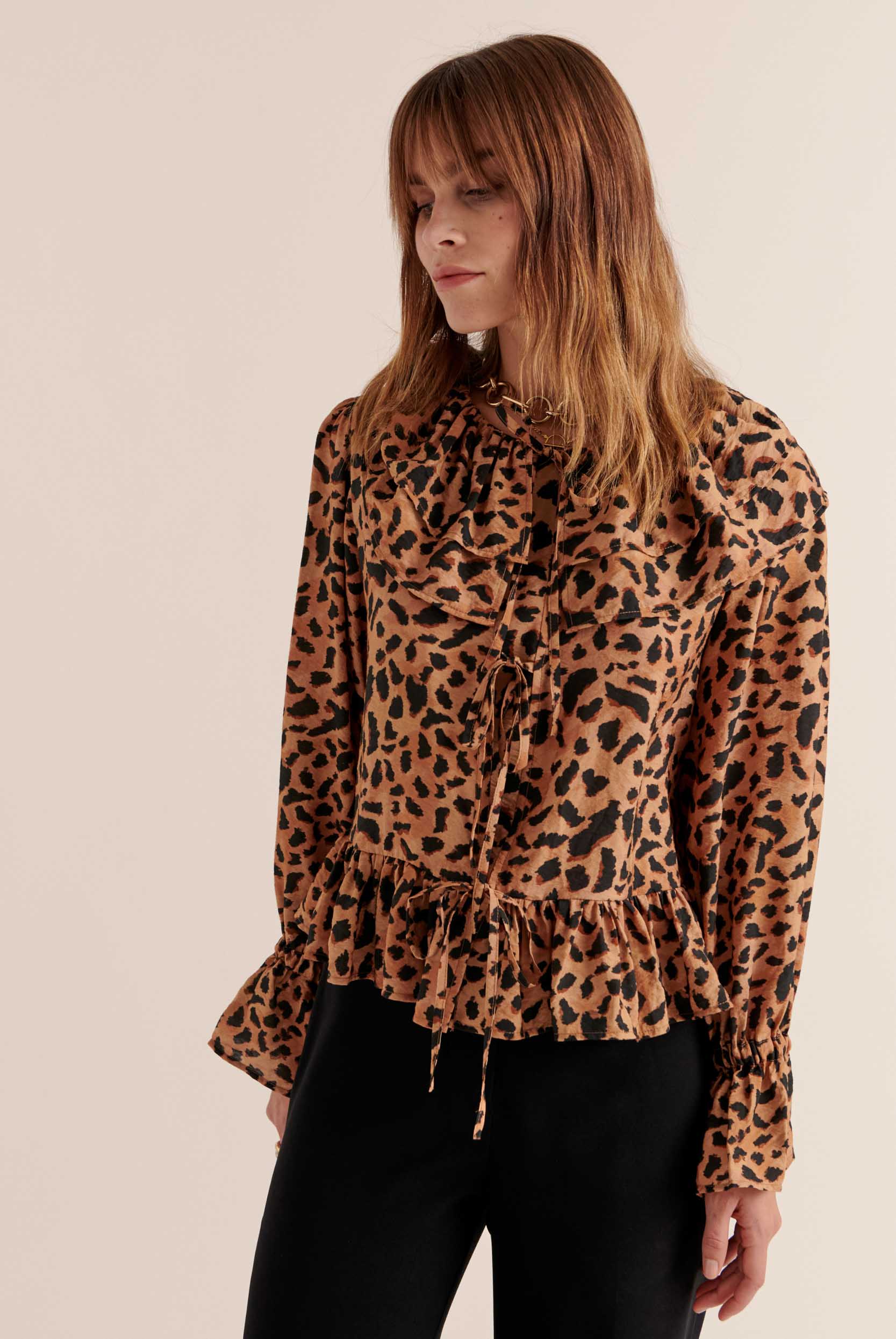 Chemise Belva imprimé guépard cappuccino