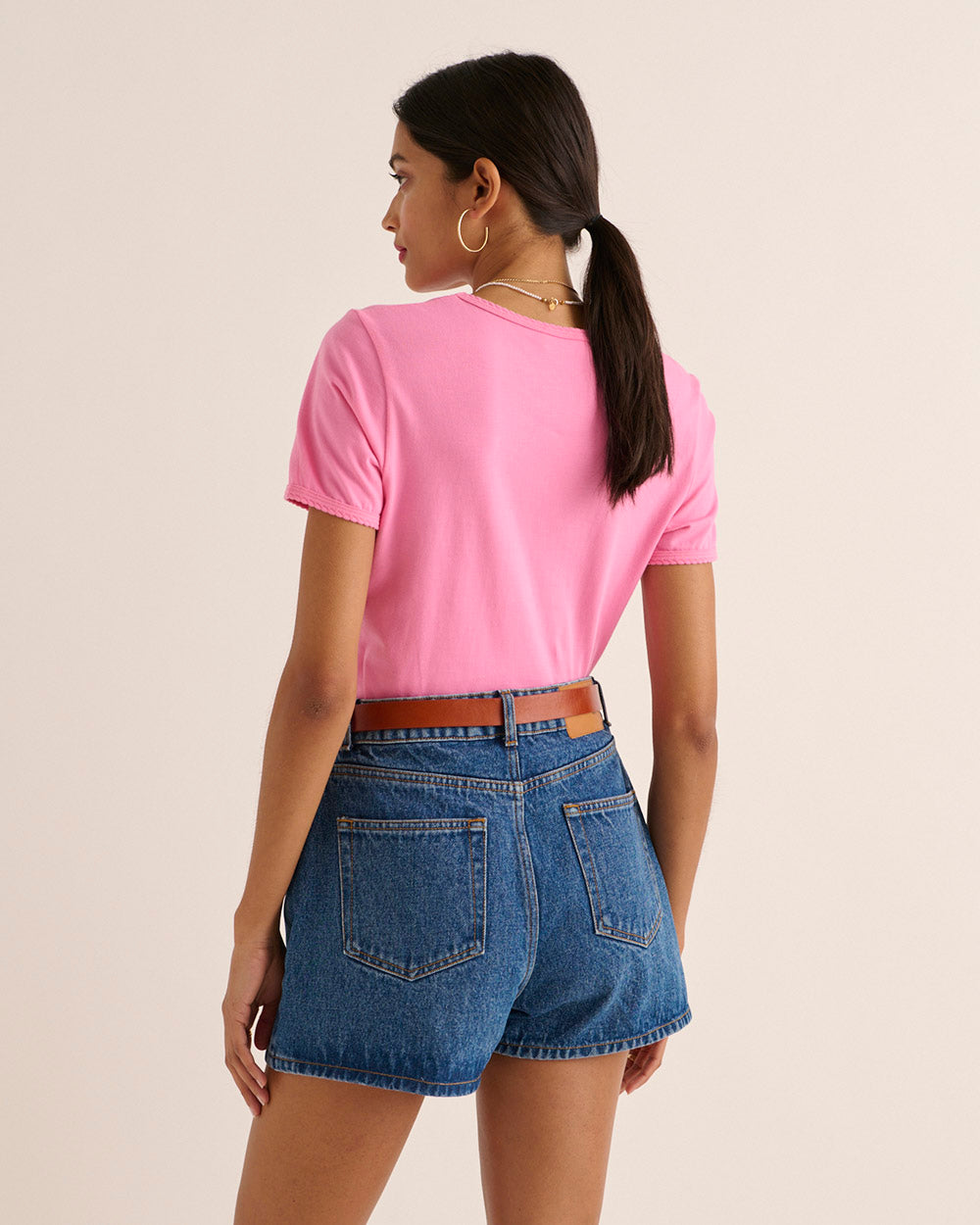 Short Triomphe bleu midi