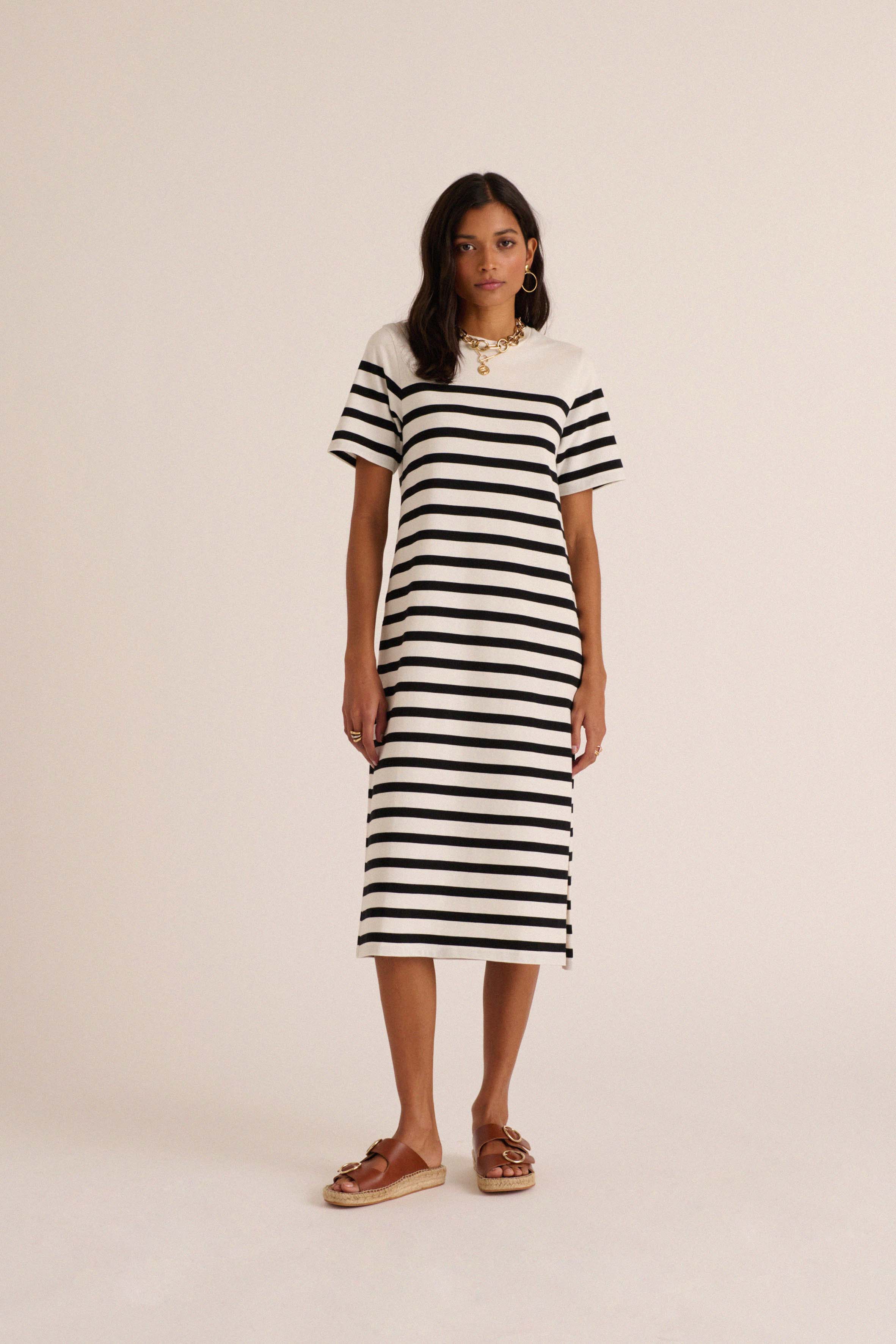 Robe Claodia à rayures noires