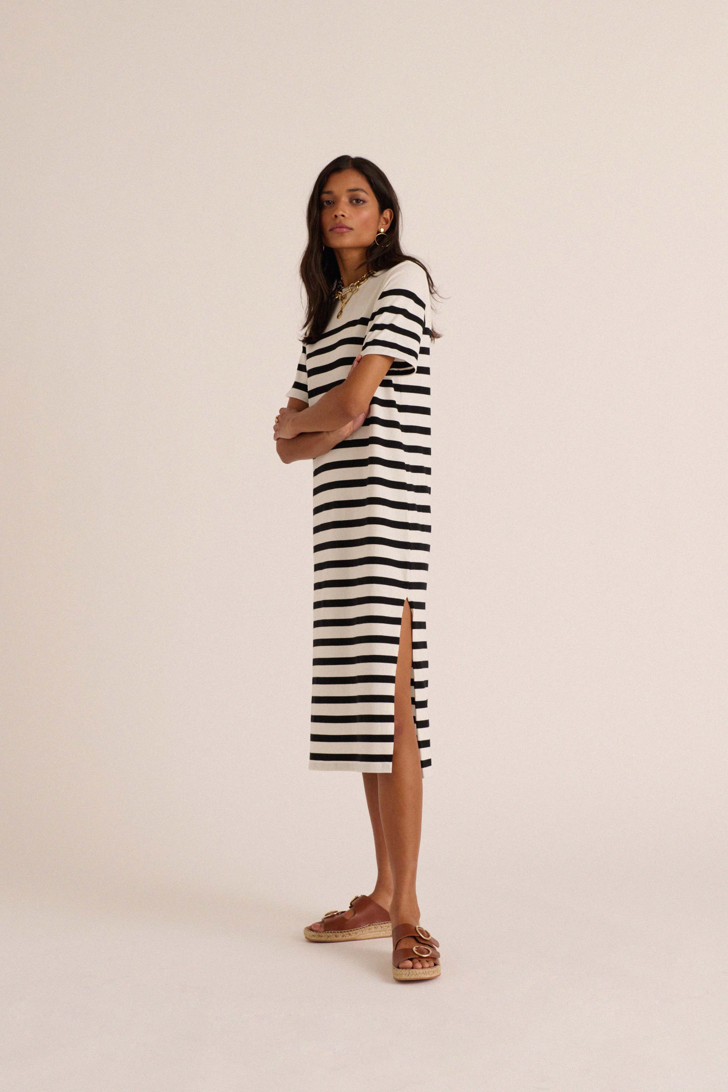 Robe Claodia à rayures noires