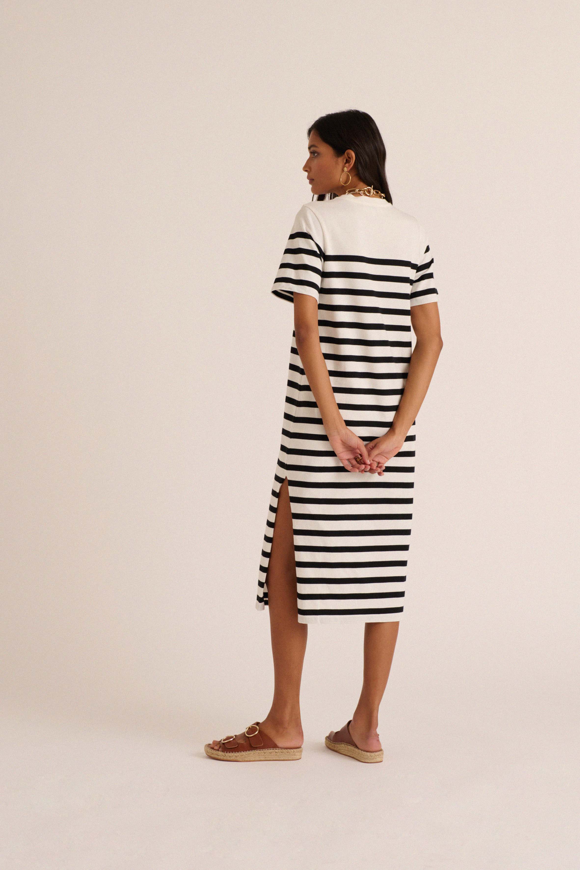 Robe Claodia à rayures noires