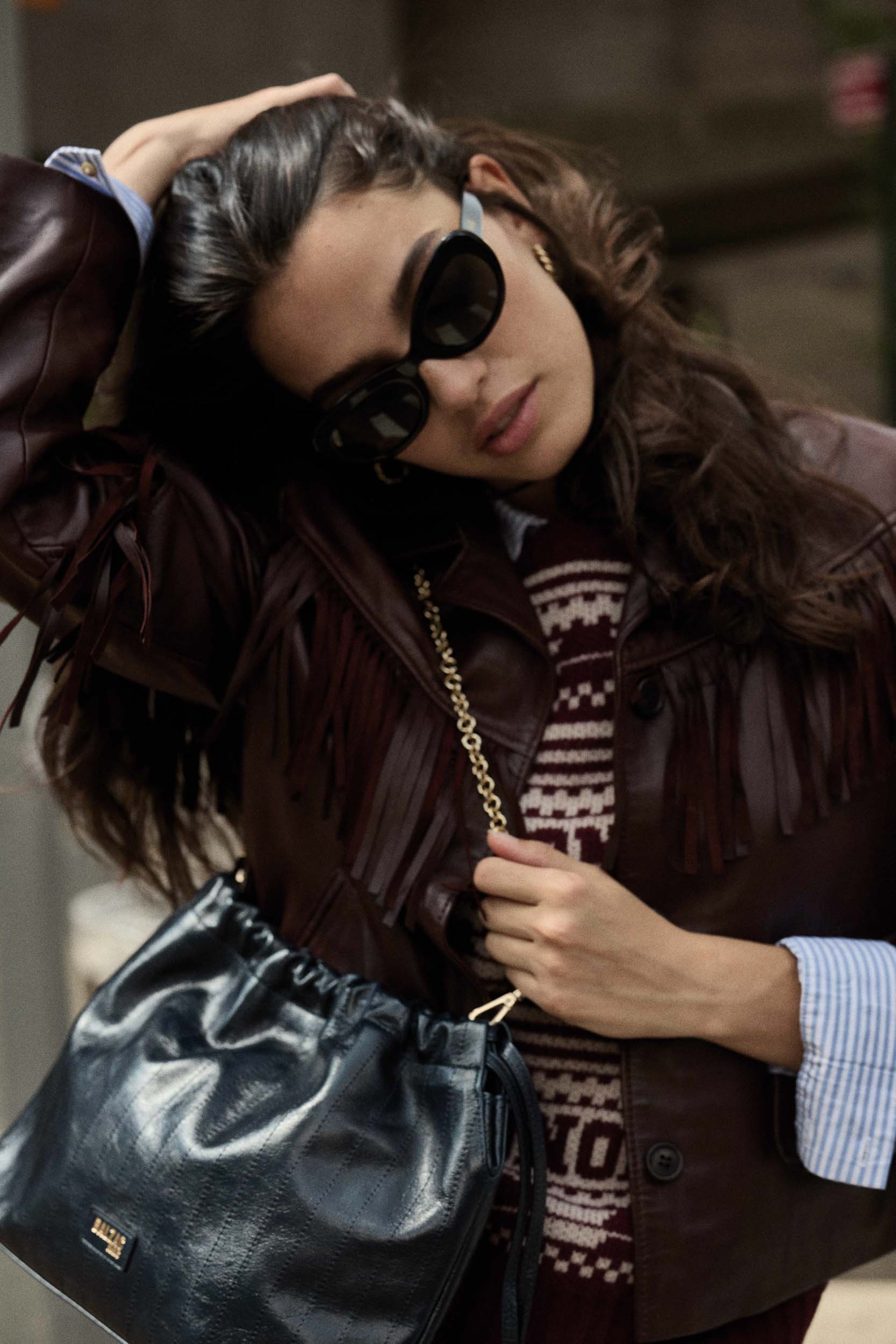 Sac Amaïa froissé bleu nuit