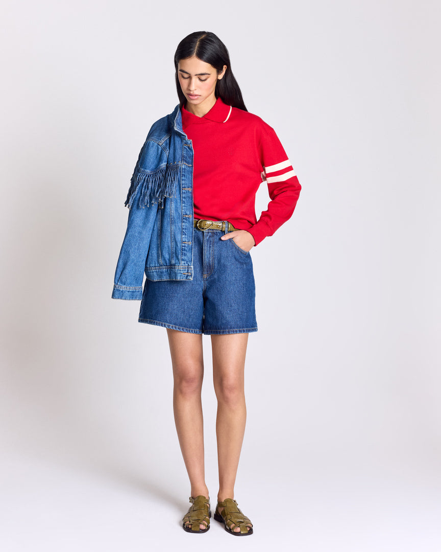 Short Maylone bleu midi