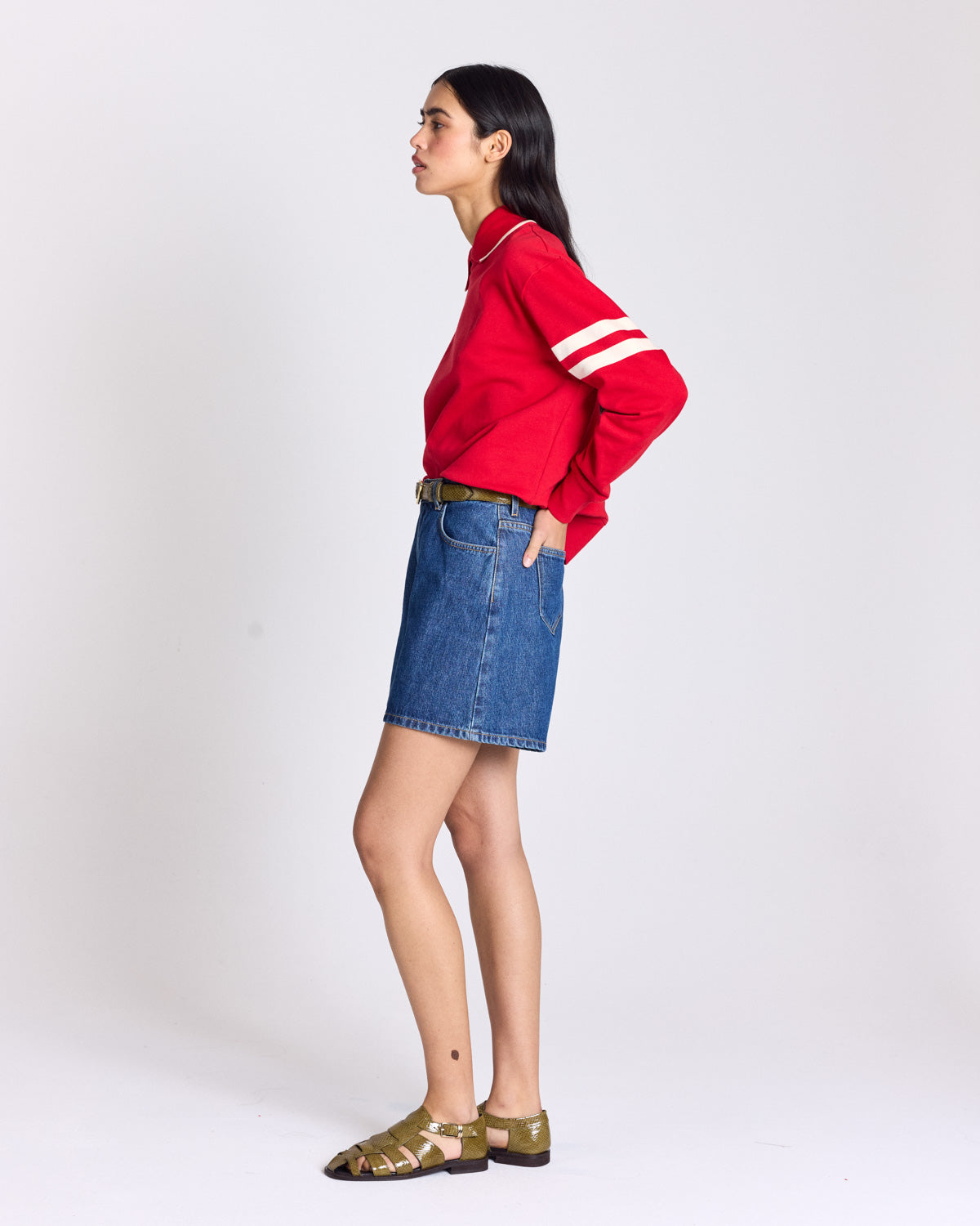 Short Maylone bleu midi
