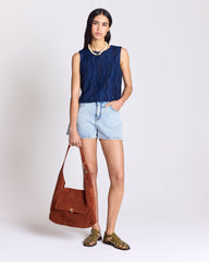 Sac Gala croûte de cuir brique