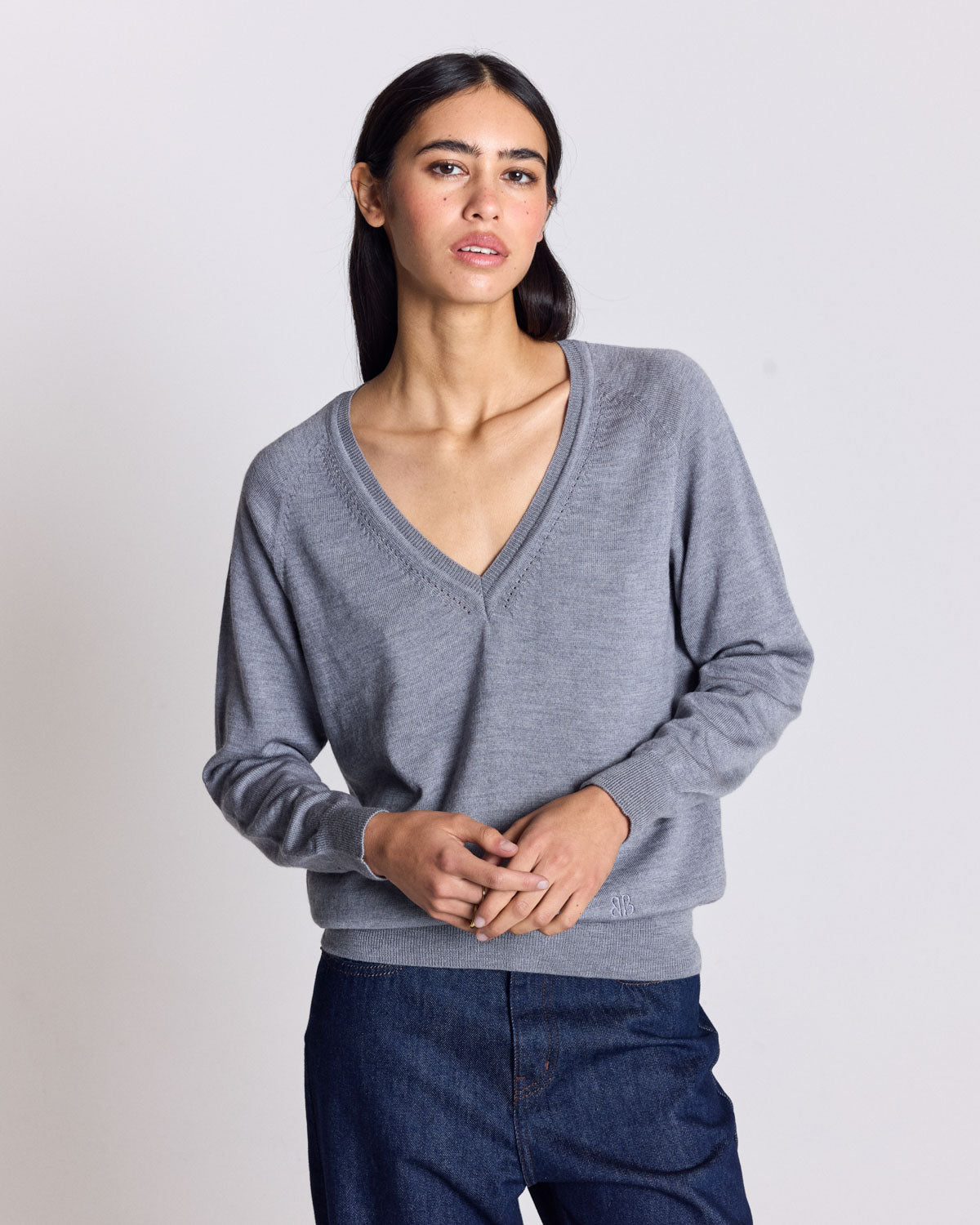 Pull Victoria gris chiné
