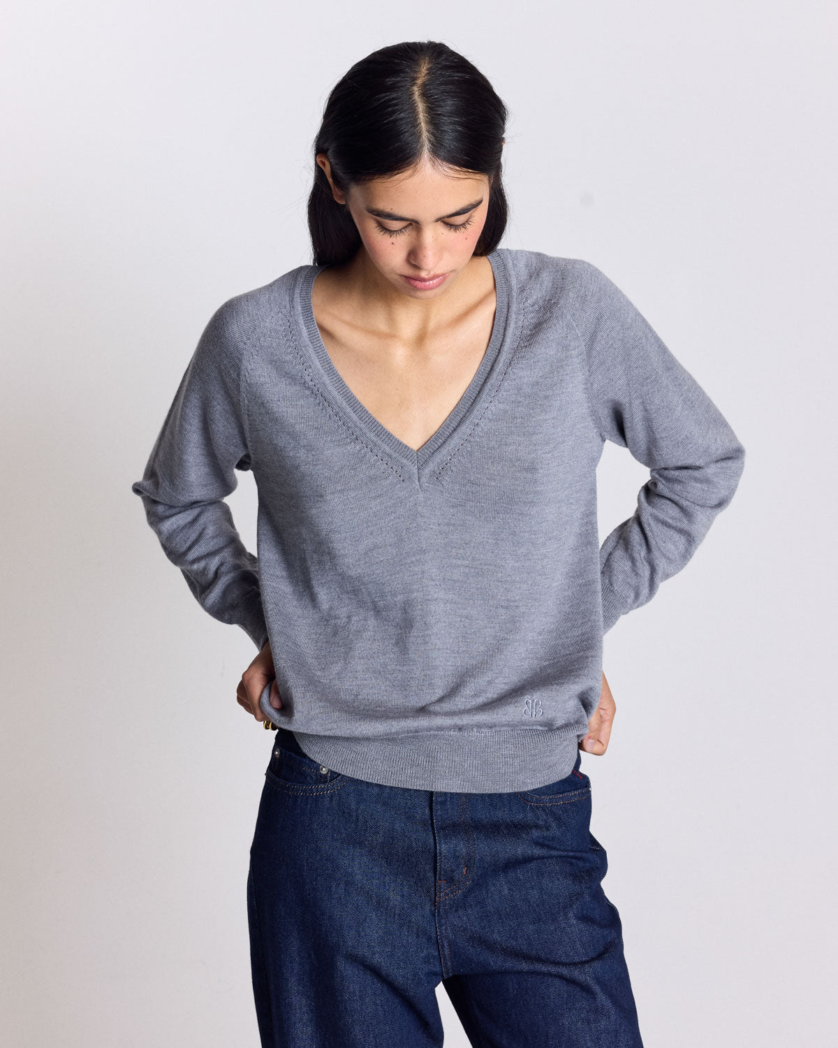 Pull Victoria gris chiné