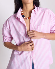 Chemise Hector rayures rose et écru