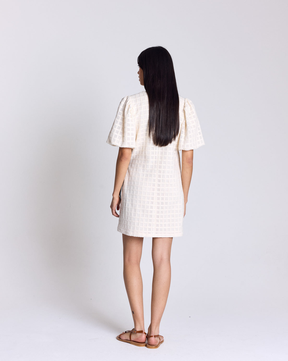 Robe Tosca guipure carreaux écru