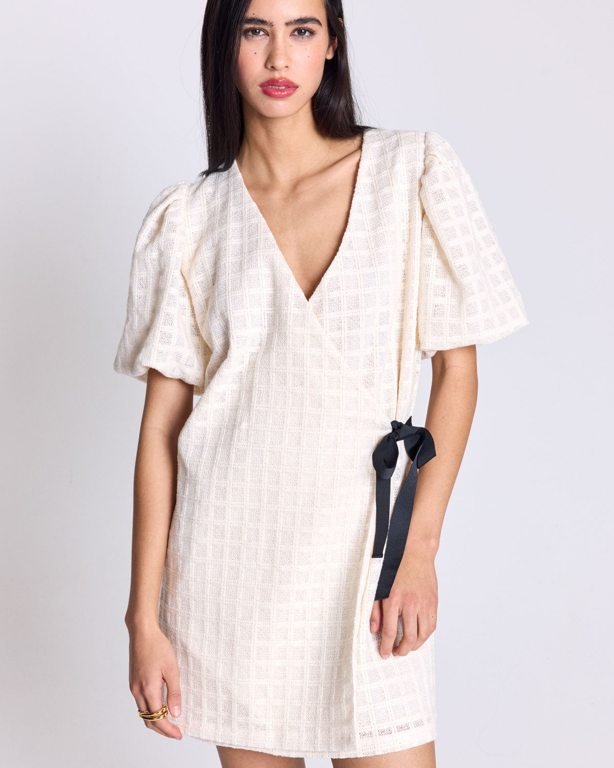 Robe Tosca guipure carreaux écru
