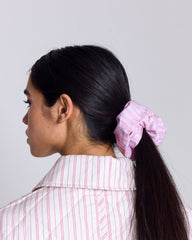 Chouchou Billy XL rayures rose clair et écru