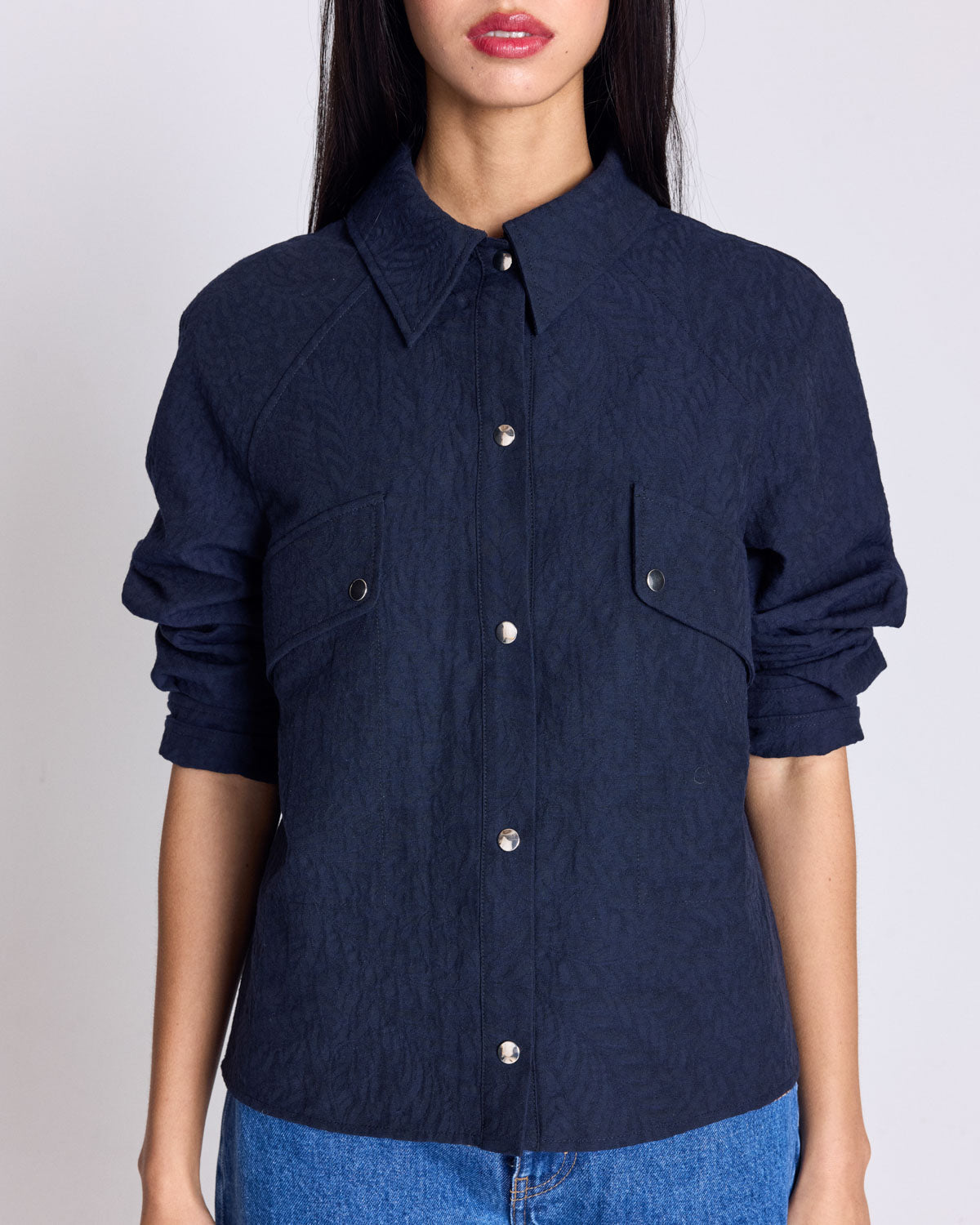 Chemise Gaston jacquard marine