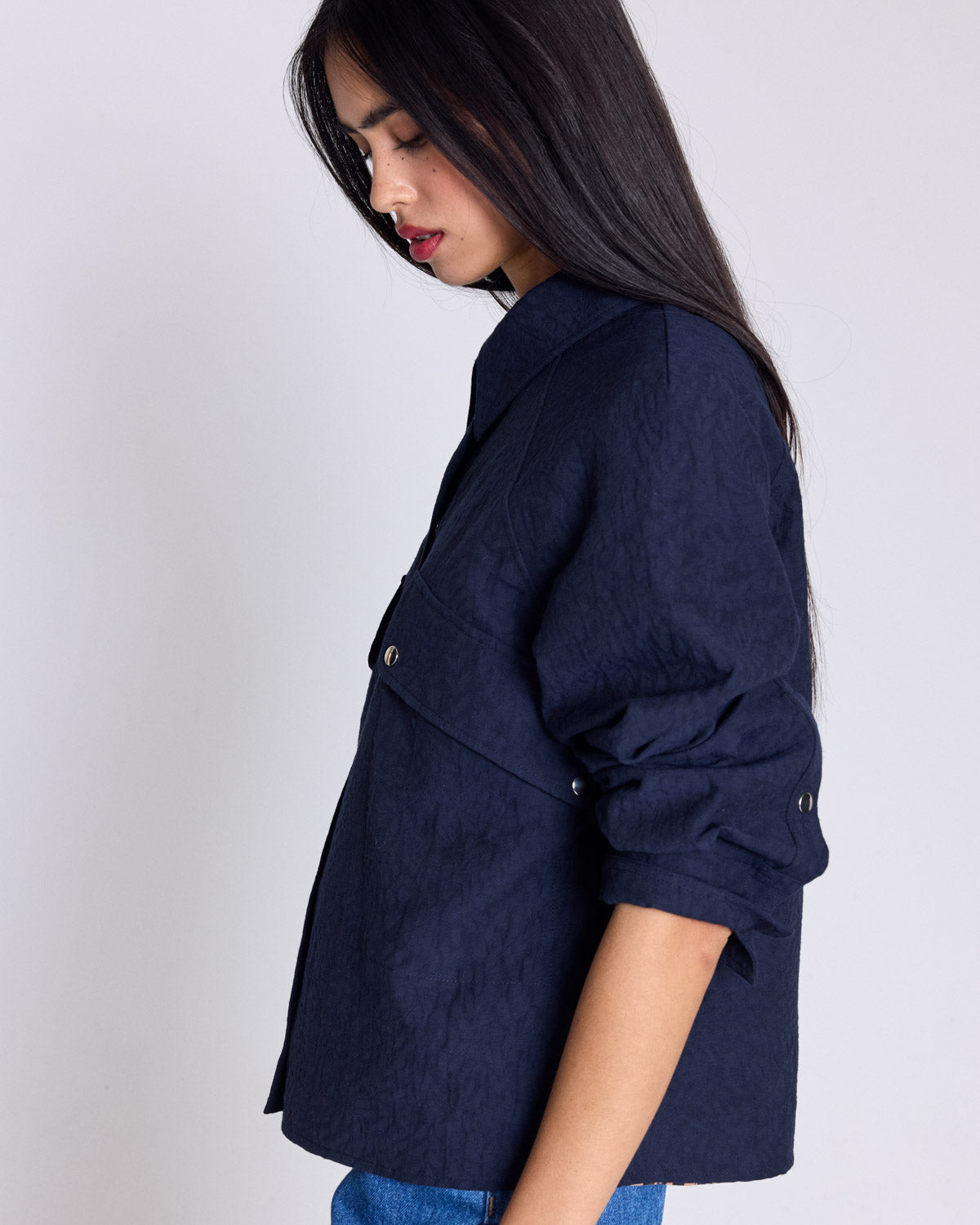 Chemise Gaston jacquard marine
